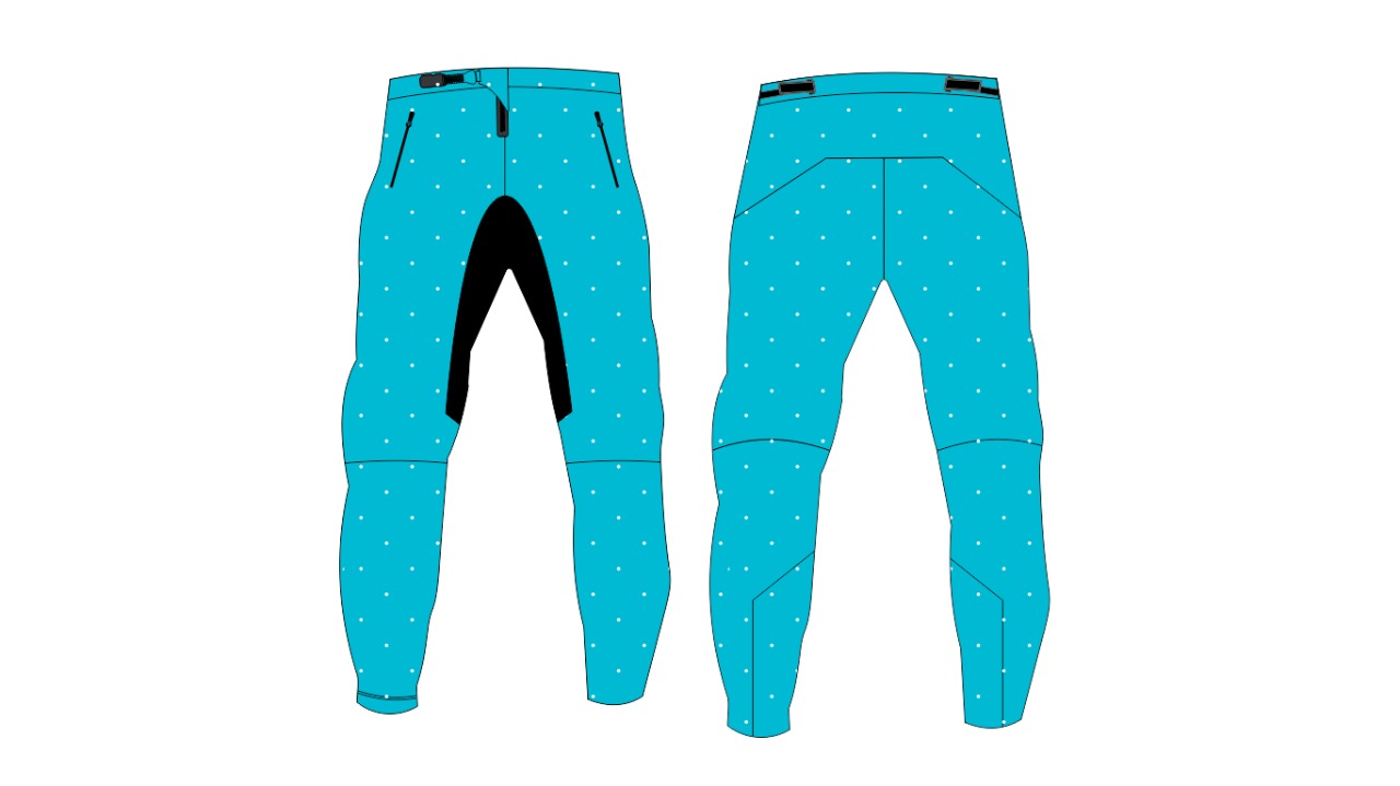 Blue White polka dot race pant