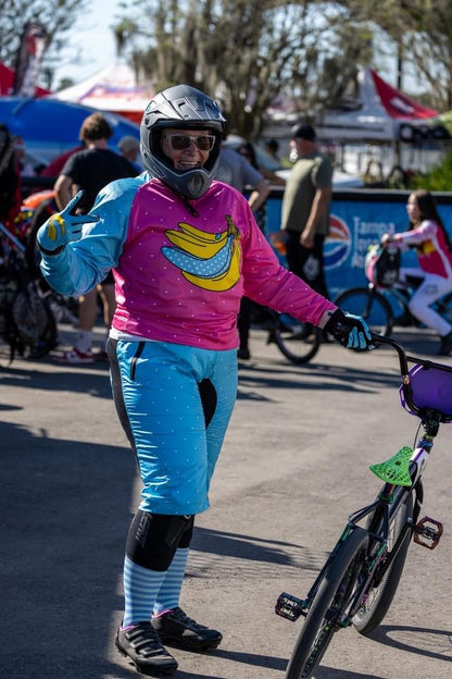 Blue polka dot Race Short